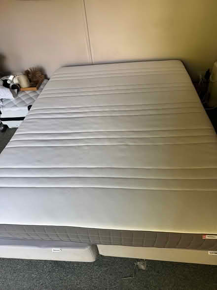 Photo of free Ikea double mattress with bed base (Brent NW2) #1