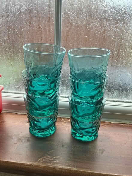 Photo of free 6 small green/blue tumblers (Kempston) #1