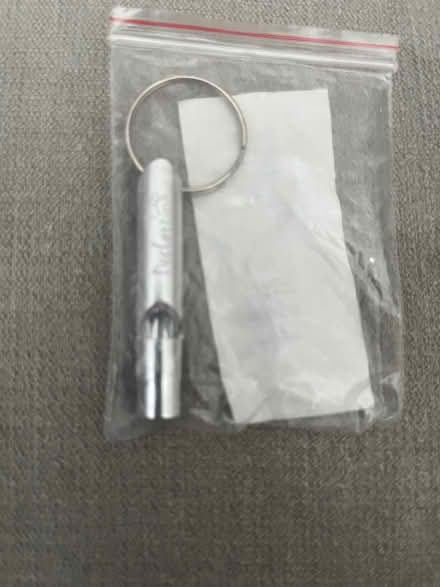 Photo of free Little dog training/recall whistle on key ring loop (Monkmoor SY2) #1