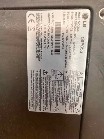 Photo of free LG 50” plasma tv (not working) (Morden SM4) #2