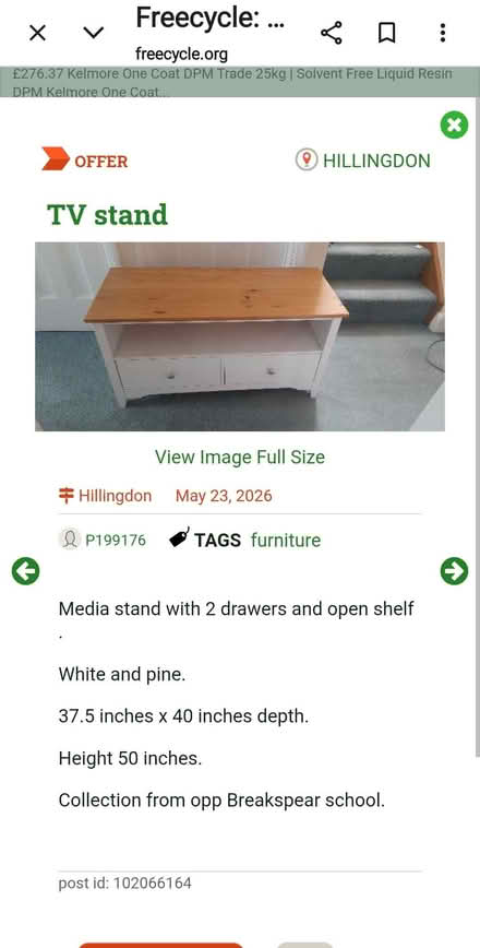 Photo of free TV stand (Ruislip UB10) #1