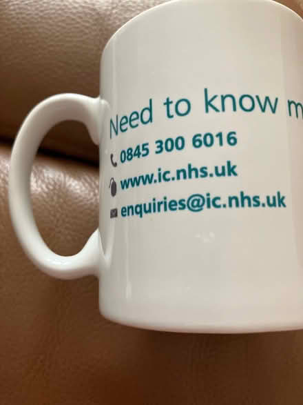 Photo of free A mug promoting the information centre at the NHS (Rothley LE7) #2