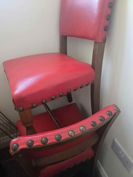 Photo of free Red leather dining chairs (Bristol) #2
