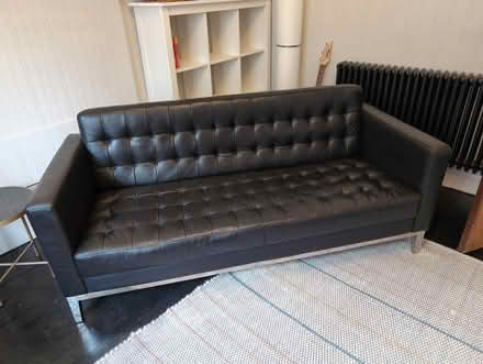 Photo of free Black leather sofa (Penrith CA11) #1