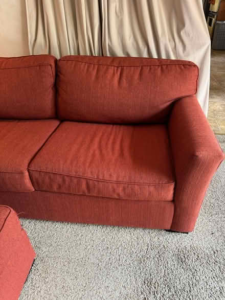 Photo of free 74” wide Rust Orange couch (San Jose California) #4