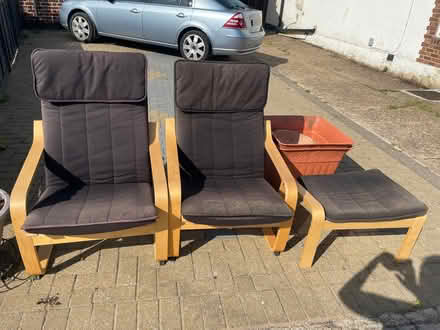 Photo of free IKEA chairs & footstool and some planters (Merton Park SW20) #1