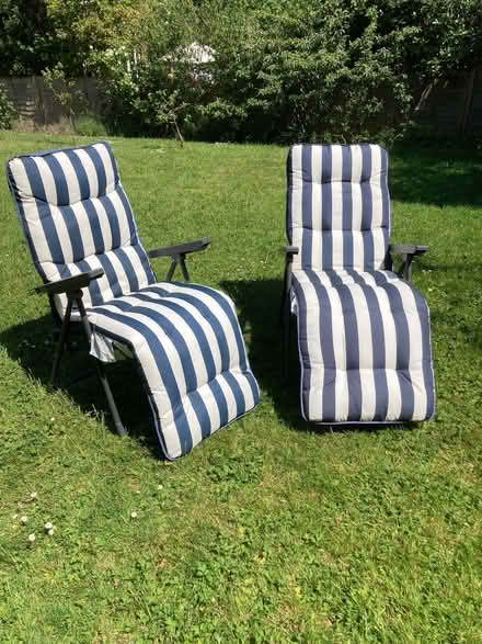 Photo of free Two padded reclining garden chairs (Willingdon BN20) #1