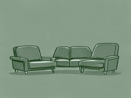 Photo of Black leather 2 and 3 seater or 3 seater and arm chair thank (Breightmet BL2) #1