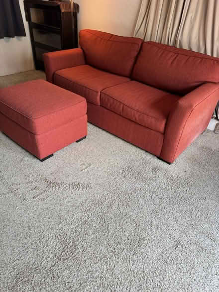 Photo of free 74” wide Rust Orange couch (San Jose California) #1