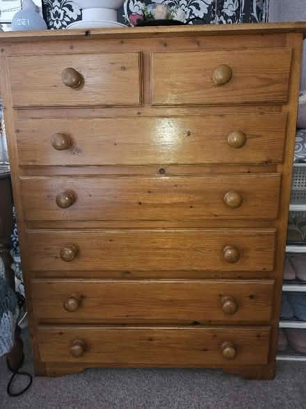Photo of free Pine chest of drawers (Wisewood S6) #1