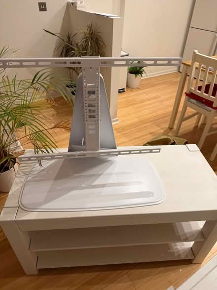 Photo of free Oak television table painted white / metal television stand (Hulme M16) #1