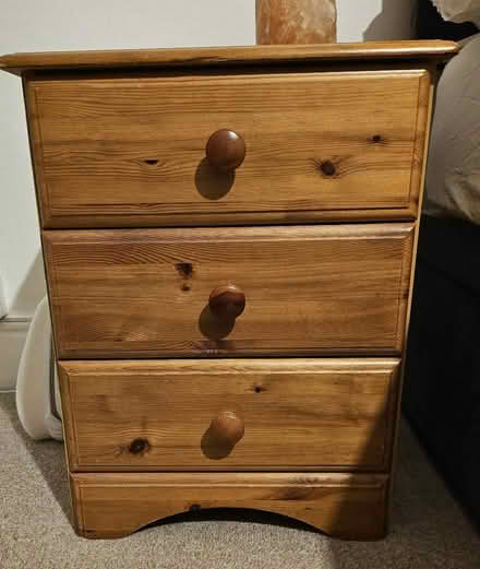 Photo of free Pine bedside drawers (Wisewood S6) #1