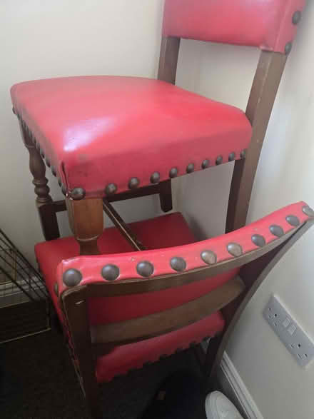 Photo of free Red leather dining chairs (Bristol) #1