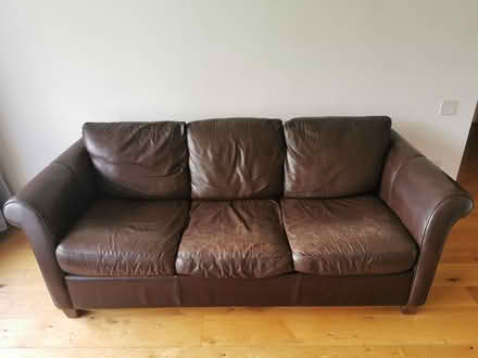 Photo of free 2 Leather couches(1w/sofabed)&Pouf (Dublin 16) #2