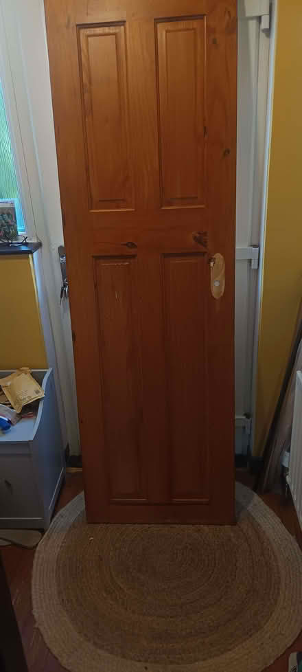 Photo of free Pine four panel door. Narrow (Ballymaconaghy BT6) #1