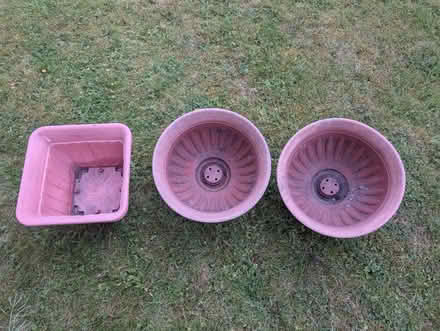 Photo of free 3 x large plastic plant pots (Norfolk Park S2) #1