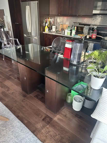 Photo of free 80x36 glass dining table / desk (Financial District) #2