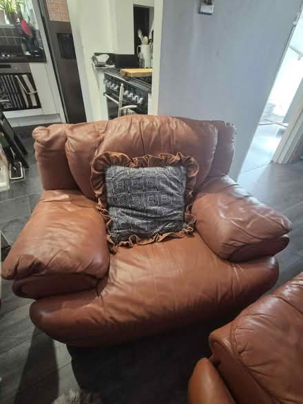 Photo of free Leather Sofa set two and one seater (Chadwell Heath RM6) #3