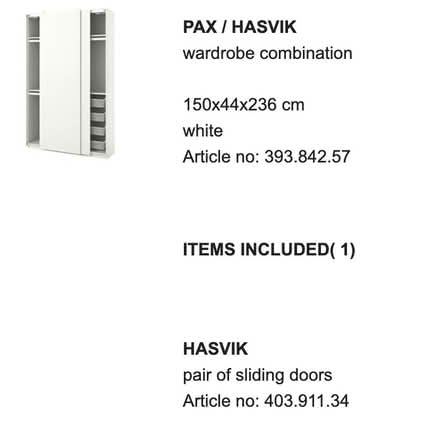 Photo of free IKEA slim & tall wardrobe (Highams Park E4) #1