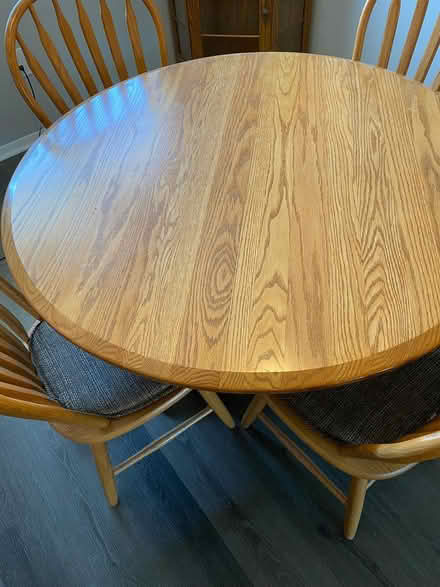 Photo of free Amish Made Oak 4' Table & 4 Chairs (Near Parkville High School) #2
