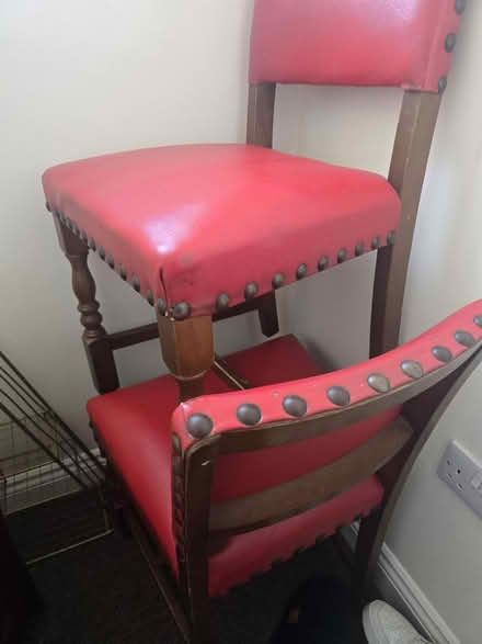 Photo of free Red leather dining chairs (Bristol) #3