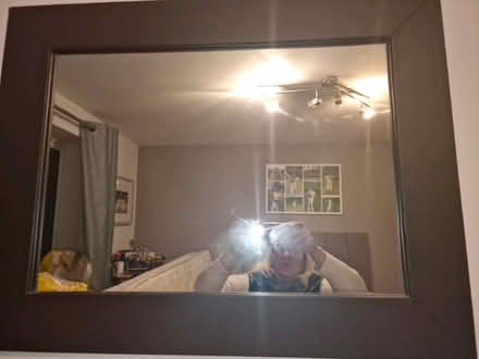 Photo of free large leather surround mirror (Brighton Hill Basingstoke) #1