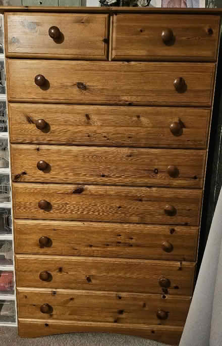 Photo of free Large pine chest of drawers (Wisewood S6) #1
