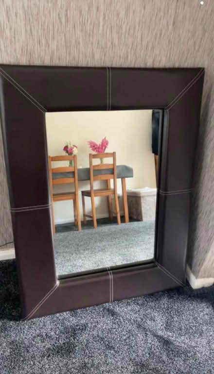 Photo of free large leather surround mirror (Brighton Hill Basingstoke) #2