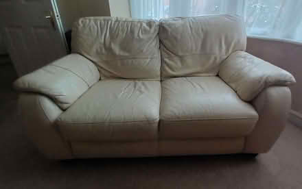 Photo of free 2 white leather sofas (South Gloucestershire BS30) #1