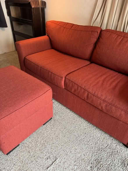 Photo of free 74” wide Rust Orange couch (San Jose California) #3
