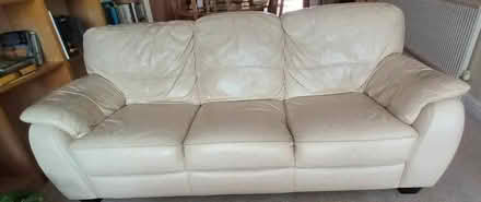 Photo of free 2 white leather sofas (South Gloucestershire BS30) #2