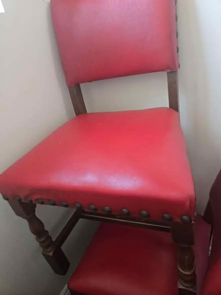 Photo of free Red leather dining chairs (Bristol) #4