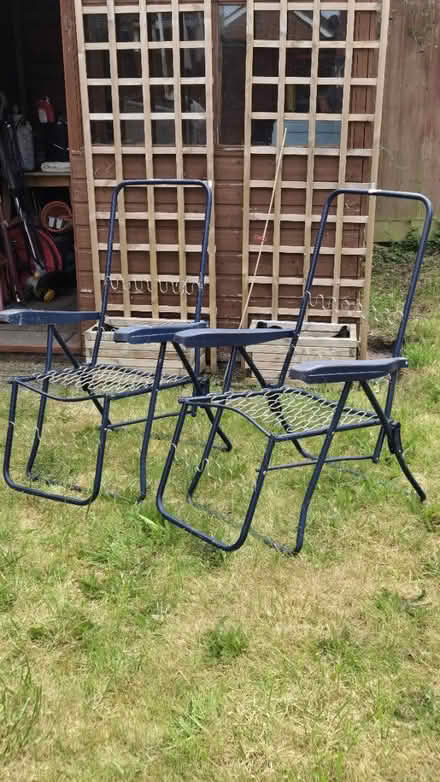 Photo of free Pair of metal frame recliner chairs (Irchester, NN29) #1