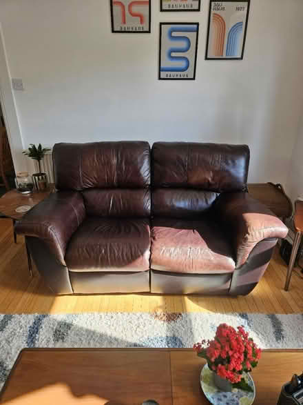 Photo of free leather reclining sofa (Brentwood, CM15) #1