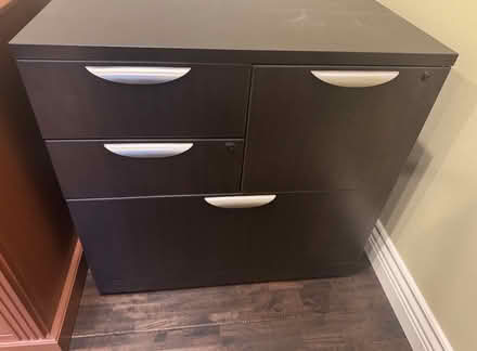 Photo of free Office cabinet - brown & heavy (264 Lone Eagle Lane, Sequim) #1