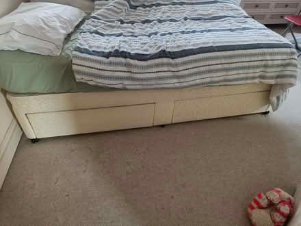 Photo of free Well-used single bed 2 drawer divan (Feltham Road, Ashford TW15) #2