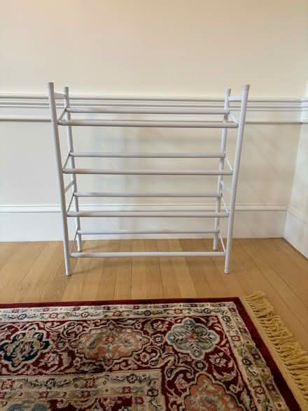 Photo of free Expandable Metal 4-Tier Shoe Rack (Belmont, MA) #1