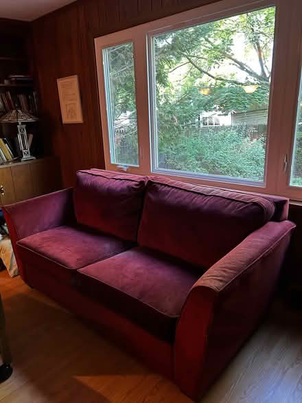 Photo of free Red sleeper couch (Haddon Heights) #3