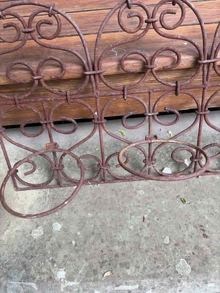 Photo of free Decorative wrought iron wall hanging plant holder (Mitcham's Corner CB4) #2