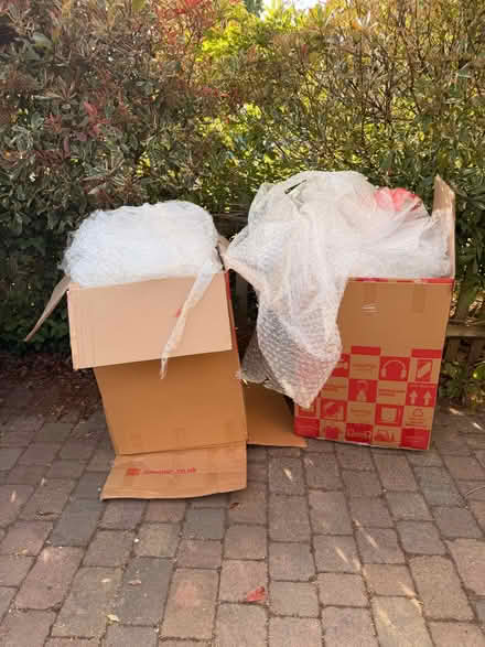 Photo of free 7 large strong packing boxes & bubble wrap (Weybridge KT13) #2