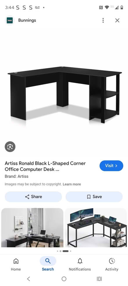 Photo of free Plain black corner computer table (Sandylands LA3) #1