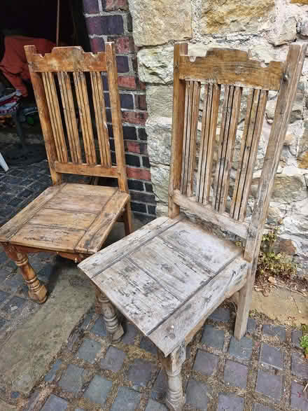 Photo of free Two heavy wood chairs (Chirk LL14) #2