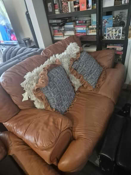 Photo of free Leather Sofa set two and one seater (Chadwell Heath RM6) #3