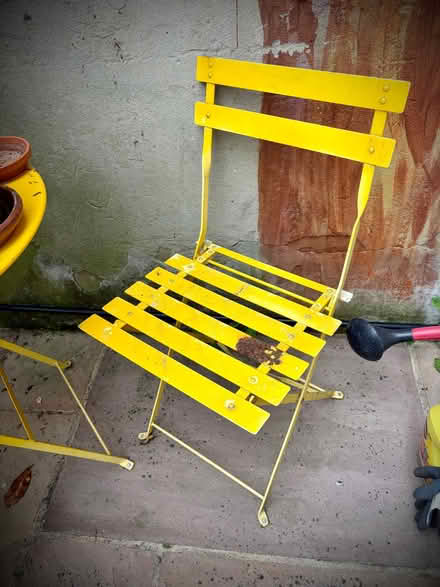 Photo of free Metal bistro table with matching chairs (Royal Standard SE7) #2