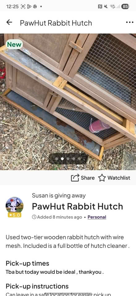 Photo of free Rabbit / guinea pig hutch (Woodseats Sheffield) #2