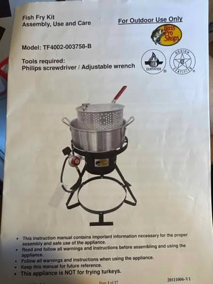 Photo of free Bass pro shops fish fryer (Lake Linganore 21774) #2