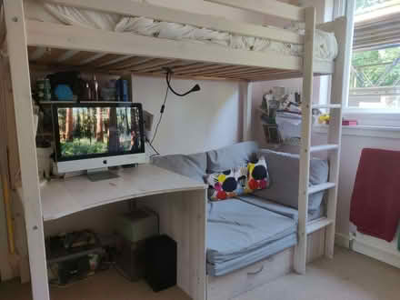 Photo of free High sleeper bed with sofa and desk underneath (Jordanhill G13) #2