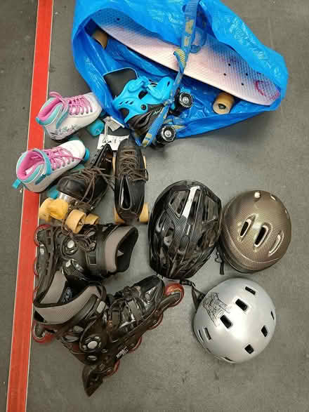Photo of free Roller skates, helmets, board (SE13) #1