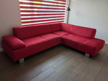 Photo of free Large Red L-Shaped Sofa (Upton, CH2) #4