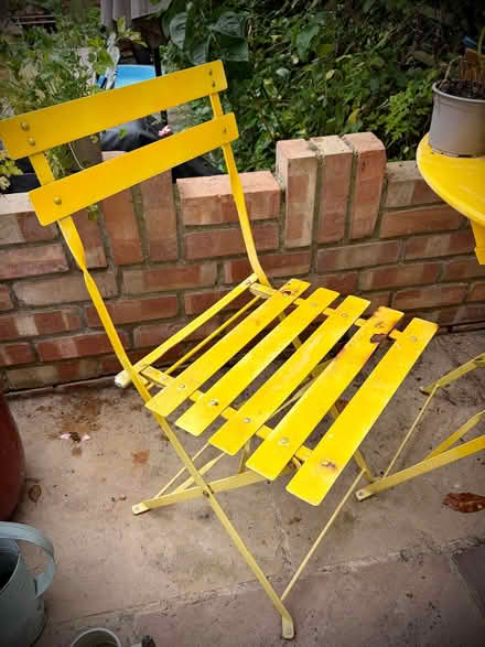 Photo of free Metal bistro table with matching chairs (Royal Standard SE7) #3
